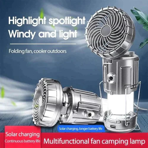 Lanterne portable à LED avec ventilateur + Charge Portable