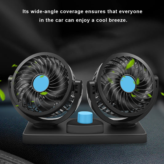 Double Ventilateur électrique pour voiture 2 vitesses rotatif à 360 degrés